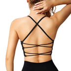 Celina – High Support Seamless Sports Bra with Crossed Back Straps and Removable Pads for Ultimate Comfort