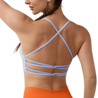 MunaWear - Bras - Celina – High Support Seamless Sports Bra with Crossed Back Straps and Removable Pads for Ultimate Comfort - 