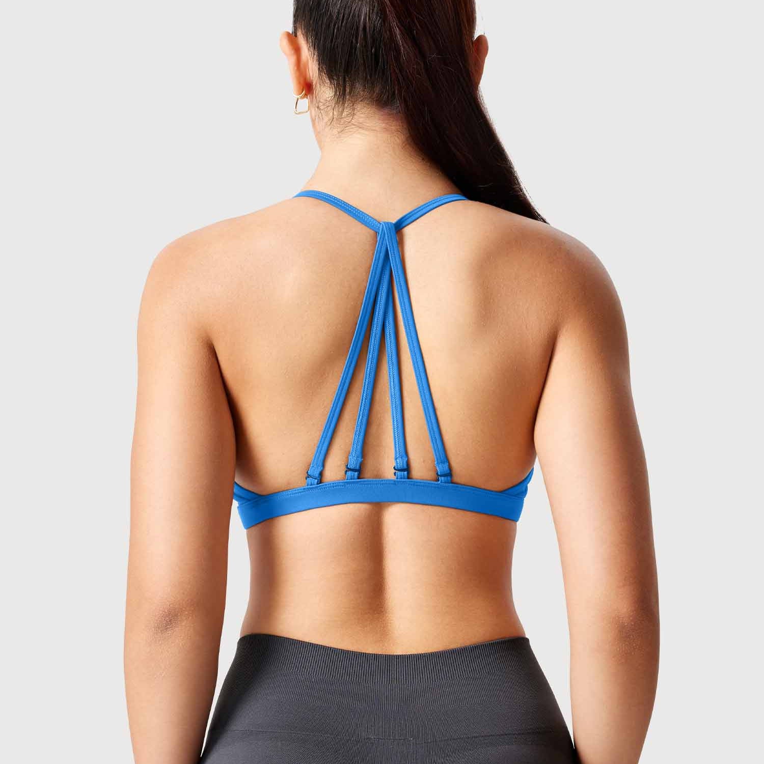 MunaWear  Bras  Mia – Breathable Sport Bra with Light to Medium Support and Customizable Removable Cups  Blue-L