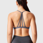 MunaWear  Bras  Mia – Breathable Sport Bra with Light to Medium Support and Customizable Removable Cups  Slate-Blue-L