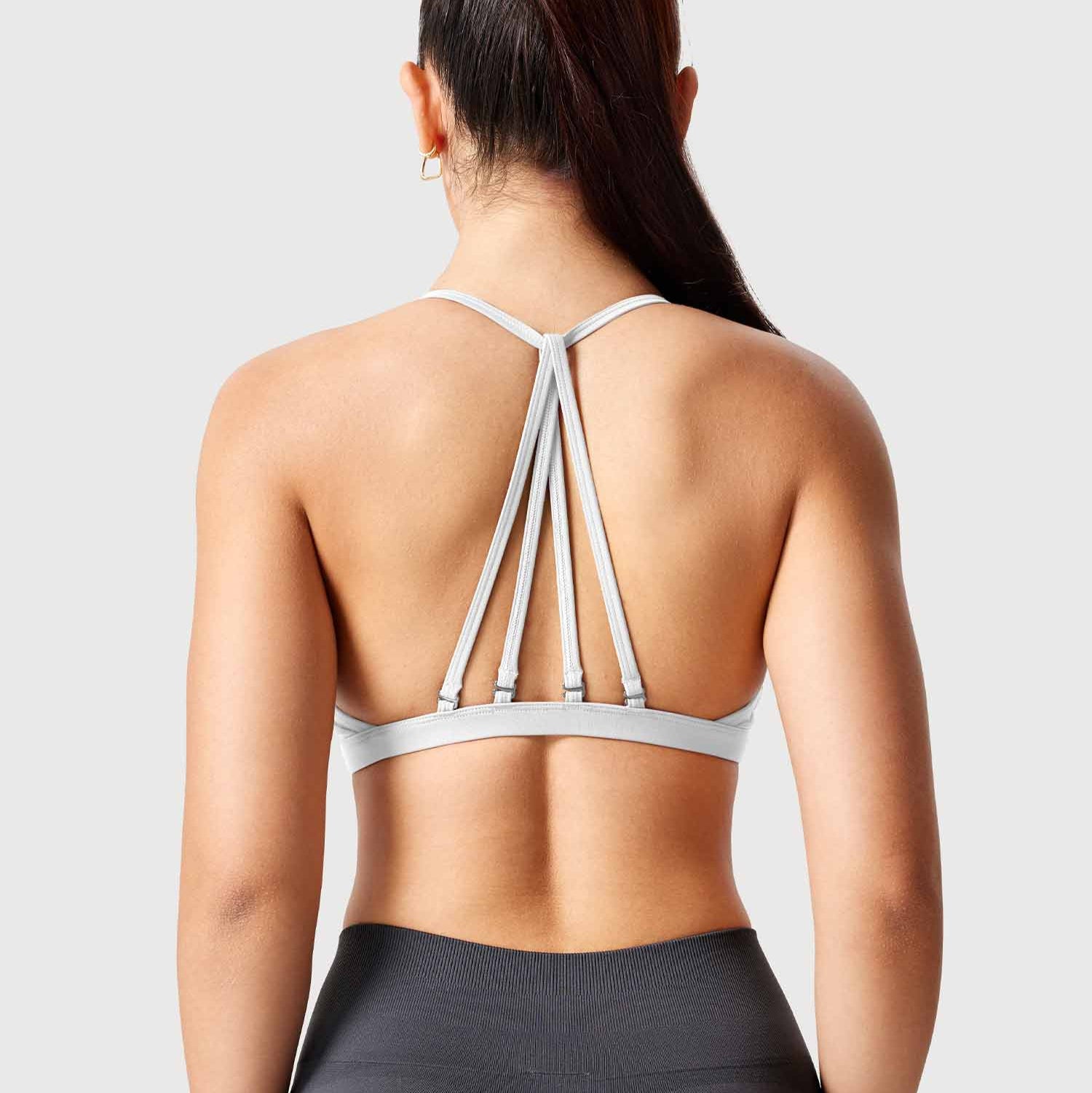 MunaWear  Bras  Mia – Breathable Sport Bra with Light to Medium Support and Customizable Removable Cups  White-L