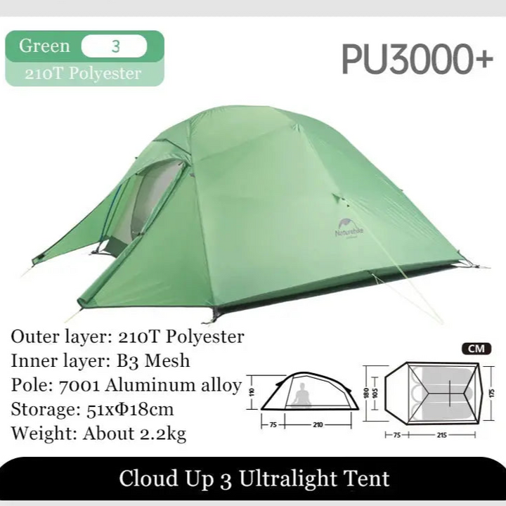 Mia – Ultralight Double Layer Camping Tent for 2-3 Persons with Durable 20D Nylon and Easy Setup 10