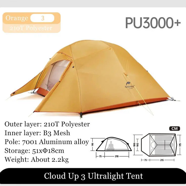 Mia – Ultralight Double Layer Camping Tent for 2-3 Persons with Durable 20D Nylon and Easy Setup 20