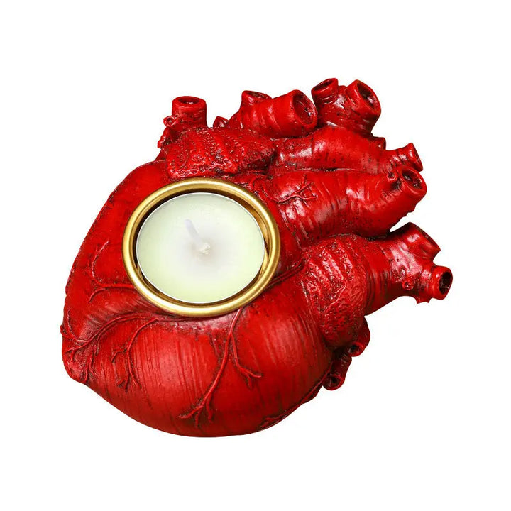 Gothic Candle Holders – Creepy Heart, Brain & Spine Designs – Unique Votive Candle Holders for Halloween Decor 6