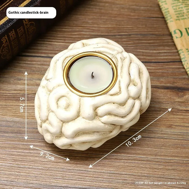 Gothic Candle Holders – Creepy Heart, Brain & Spine Designs – Unique Votive Candle Holders for Halloween Decor 7