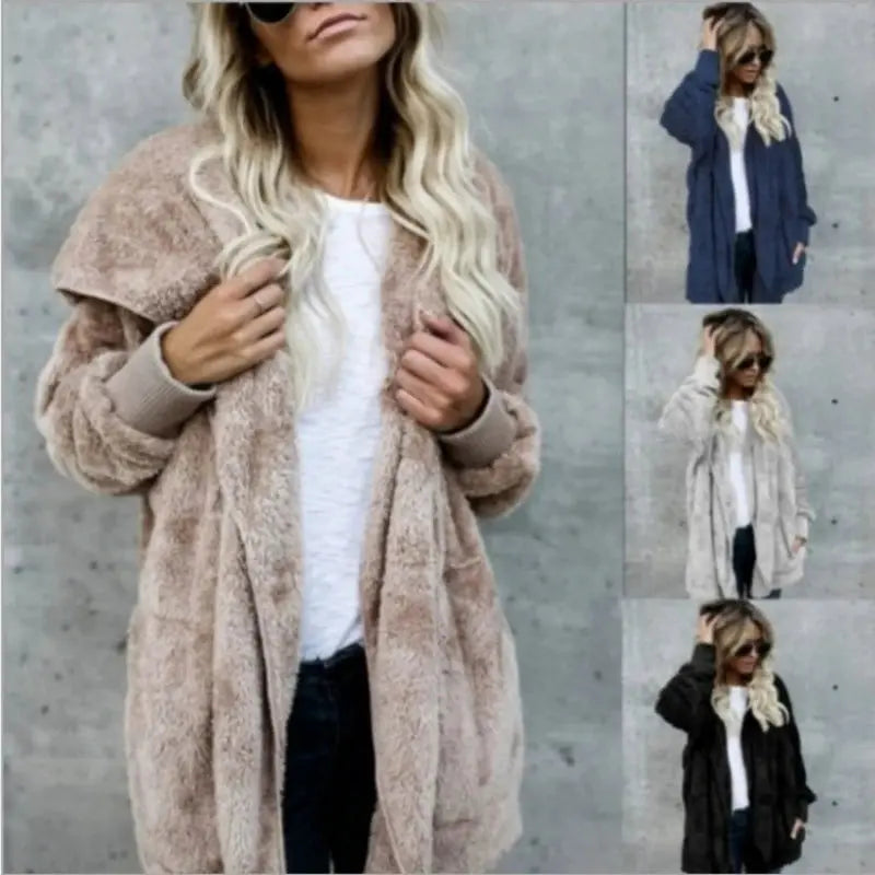 Liora - Cozy Women's Cardigan Jacket With Plush Fleece For Autumn And Winter 2