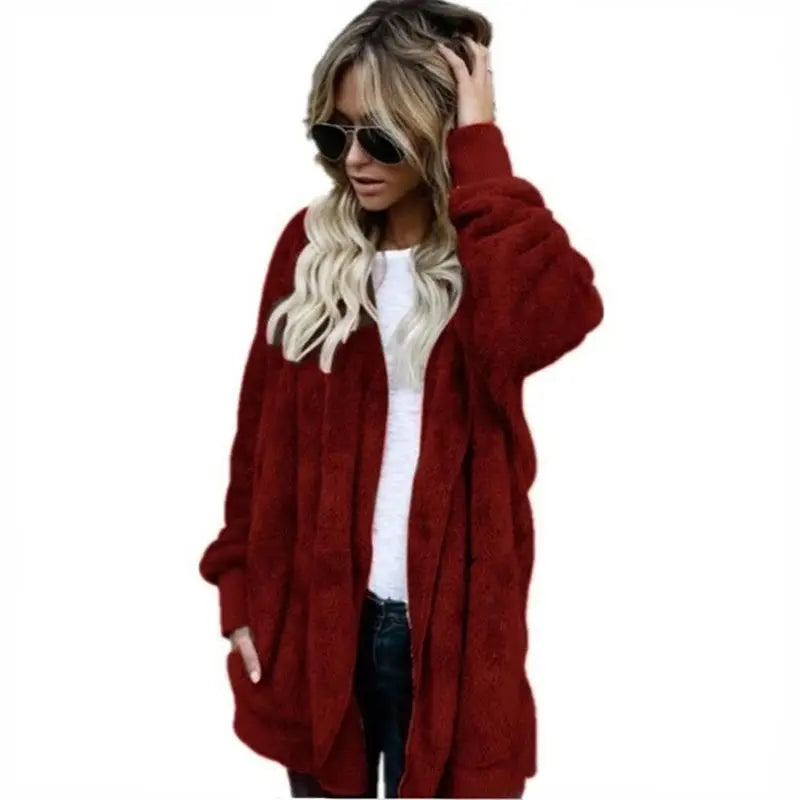 Liora - Cozy Women's Cardigan Jacket With Plush Fleece For Autumn And Winter 3