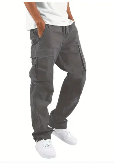 MunaWear - Cargo Pants - Caden - Relaxed Fit Men's Cargo Pants With Utility Pockets For Work And Casual Wear - Dark Gray / 3XL