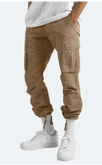 MunaWear - Cargo Pants - Caden - Relaxed Fit Men's Cargo Pants With Utility Pockets For Work And Casual Wear - Khaki / 3XL