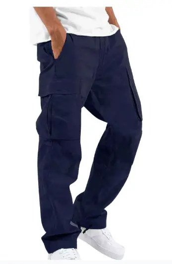 MunaWear - Cargo Pants - Caden - Relaxed Fit Men's Cargo Pants With Utility Pockets For Work And Casual Wear - Navy Blue / 3XL