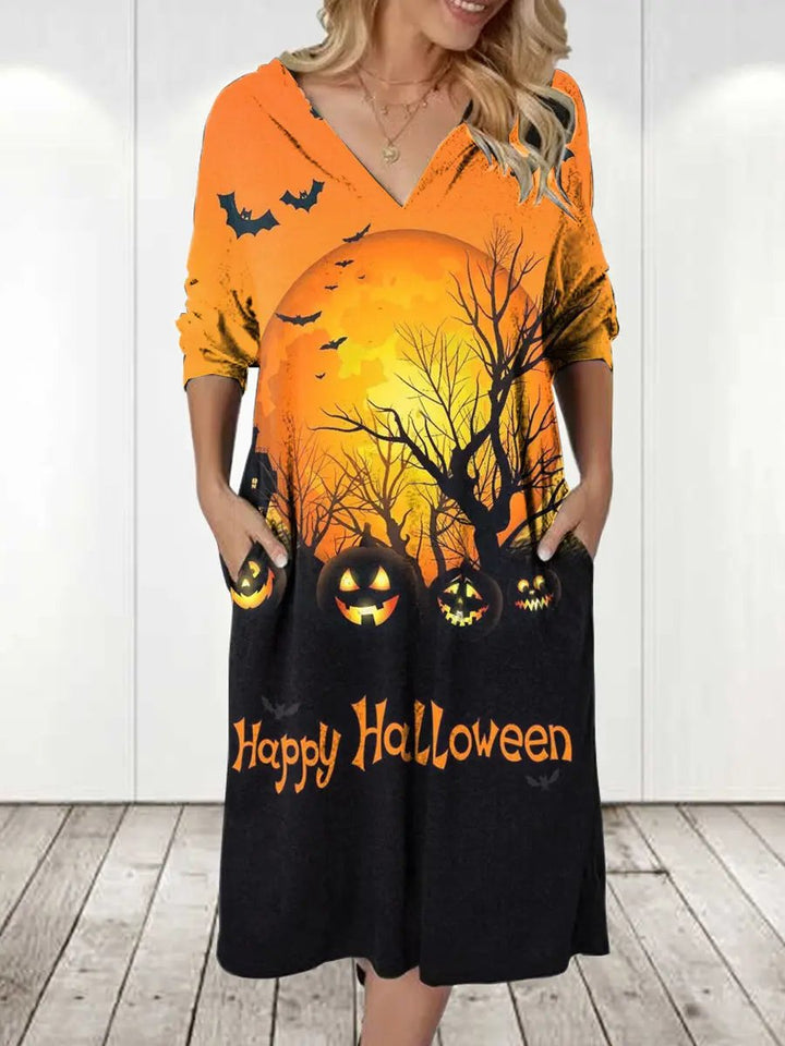 Heidi - Cozy Women's Dress With Hooded Design For Halloween Celebrations 3