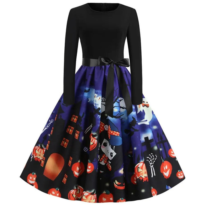 Liora - Gothic Cartoon Long Sleeve Women's Dress With Comfortable Fit For Halloween And Themed Parties 9