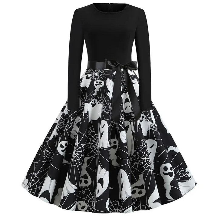 Liora - Gothic Cartoon Long Sleeve Women's Dress With Comfortable Fit For Halloween And Themed Parties 2