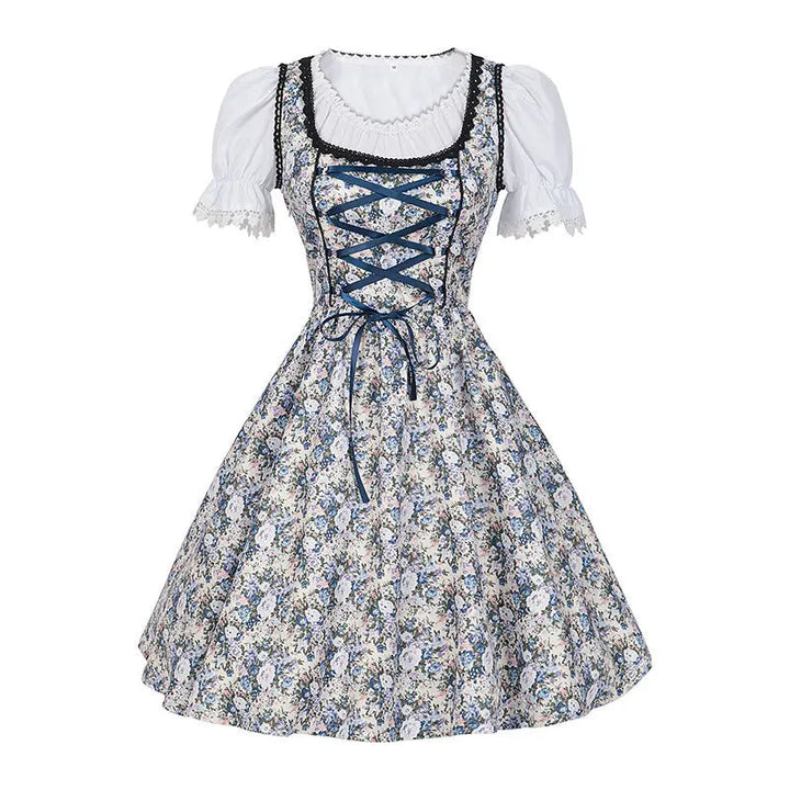 Oktoberfest Dirndl Dress – Elegant Floral Design with Matching Apron – Perfect for Beer Festivals 1