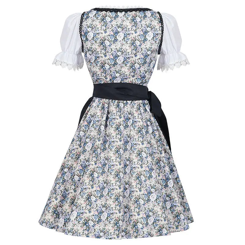 Oktoberfest Dirndl Dress – Elegant Floral Design with Matching Apron – Perfect for Beer Festivals 2