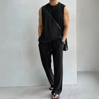Eric - Sleeveless Knit Top & Comfortable Loose Pants Set for Summer Style