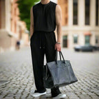 Eric - Sleeveless Knit Top & Comfortable Loose Pants Set for Summer Style