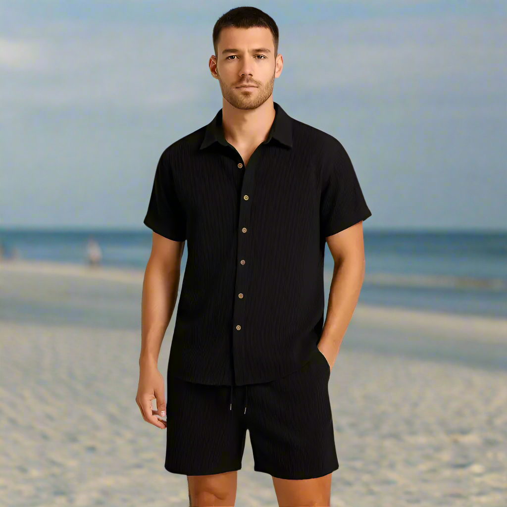 Josh – Men's Lightweight Summer Set with Shirt and Shorts for Effortless Style