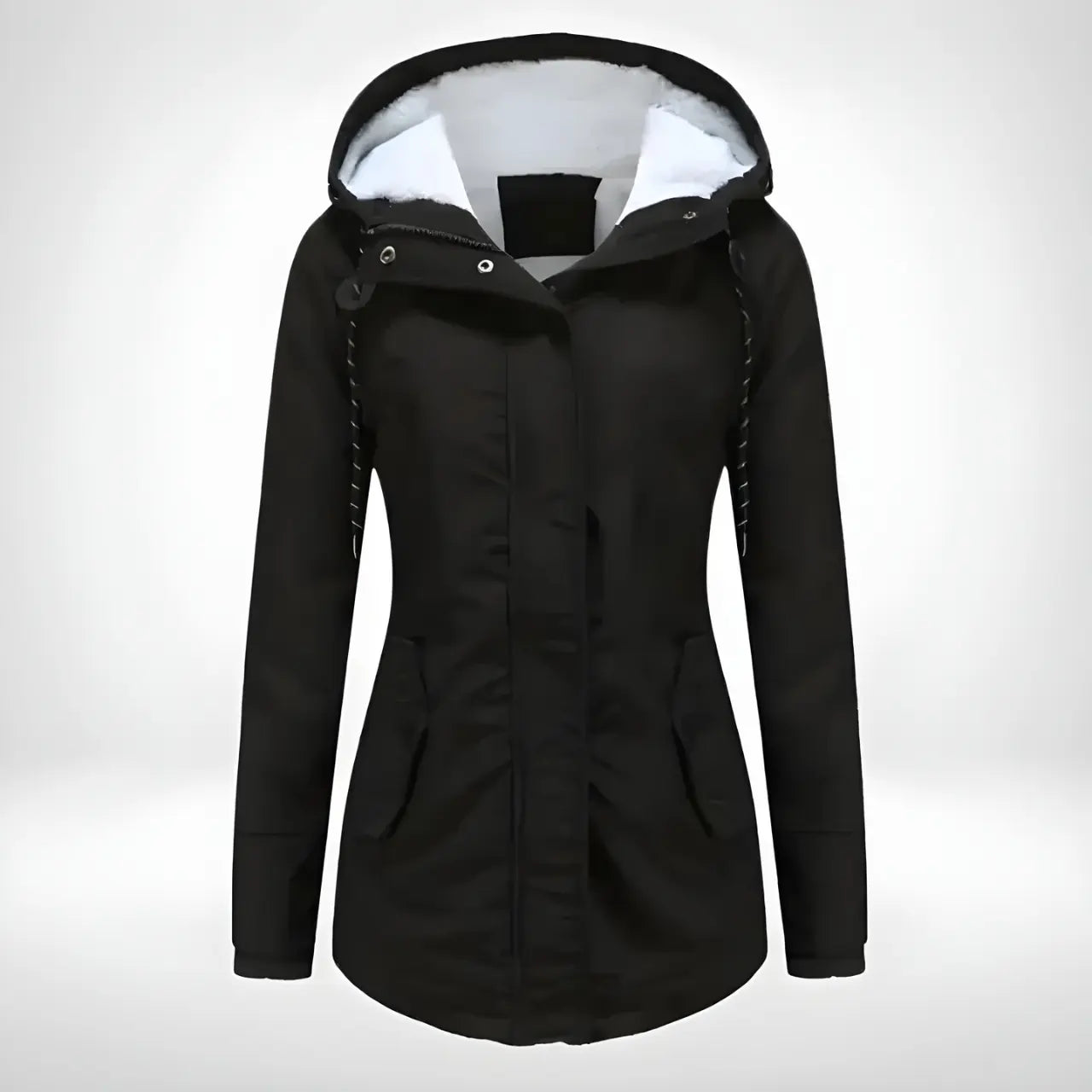 MunaWear - Coats - Avenne – Stylish Women's Rain Jacket With Warming Lining For Cold Weather - Black
