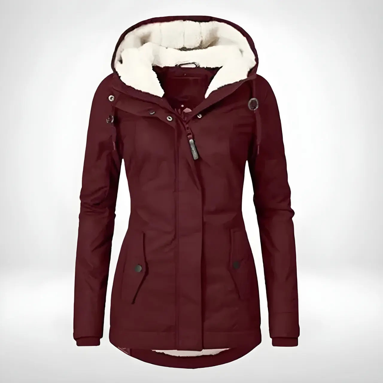 MunaWear - Coats - Avenne – Stylish Women's Rain Jacket With Warming Lining For Cold Weather - Red