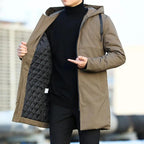Caden - Modern Men's Coat With Quilted Interior And Hood For Winter Weather 2