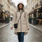 MunaWear - Coats - Francine – Stylish Women's Rain Jacket With Hood For All-Weather Protection - Beige