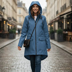 MunaWear - Coats - Francine – Stylish Women's Rain Jacket With Hood For All-Weather Protection - Blue