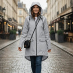 MunaWear - Coats - Francine – Stylish Women's Rain Jacket With Hood For All-Weather Protection - Gray