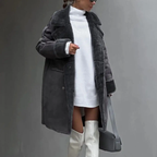 MunaWear - Coats & Jackets - Merai – Oversized Women’s Teddy Coat With Cozy Texture For Winter Elegance - Gray