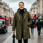 MunaWear - Coats & Jackets - Troy – Long Waterproof Puffer Trench Coat For Men With Hood For Cold Weather Protection - 