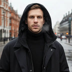 MunaWear - Coats & Jackets - Troy – Long Waterproof Puffer Trench Coat For Men With Hood For Cold Weather Protection - 