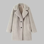 MunaWear - Coats & Jackets - Vianna – Classic Women's Teddy Coat With Cozy Warmth For Autumn And Winter - Gray / L