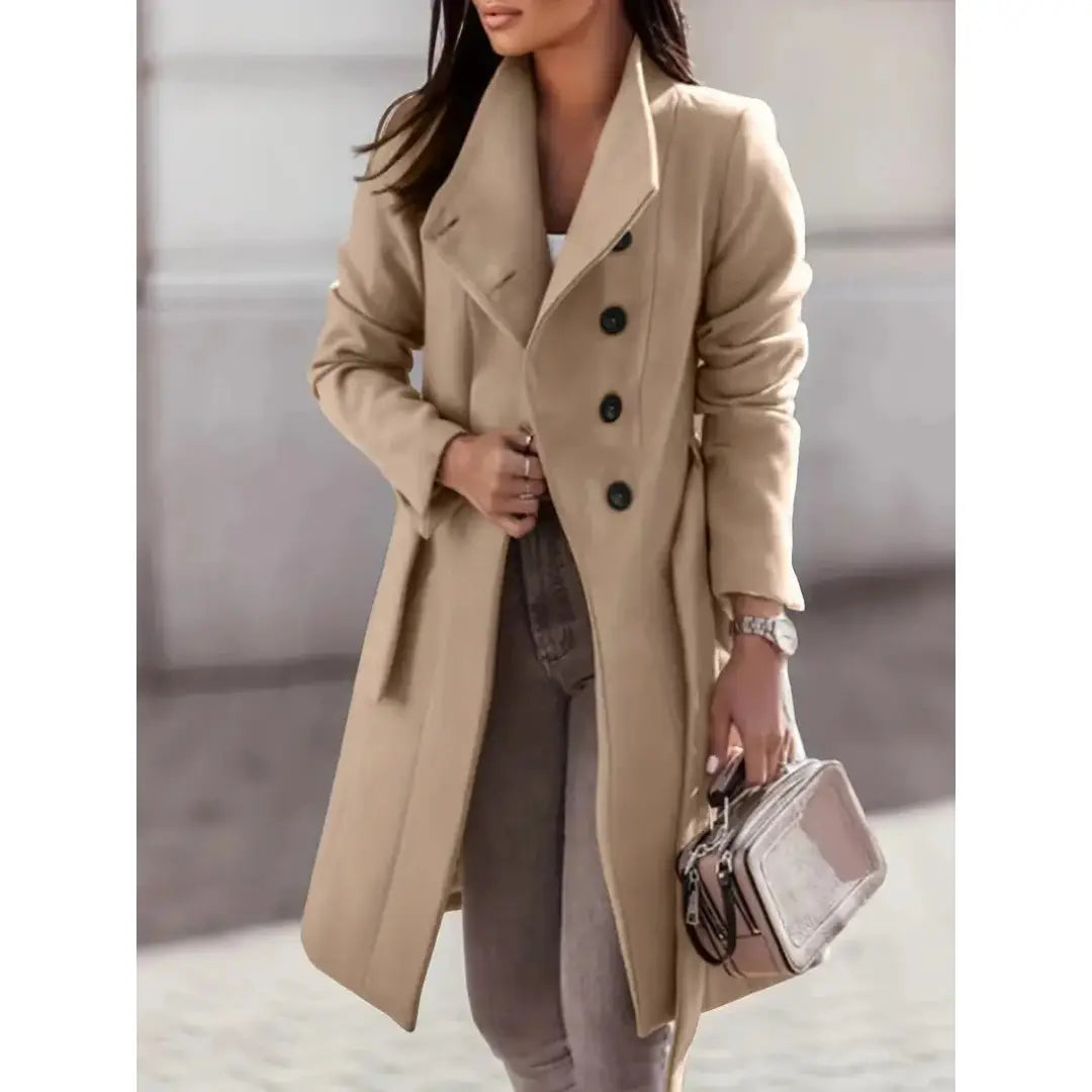 Liora – Elegant Women's Long Trench Coat With Warming Inner Lining For Winter 1