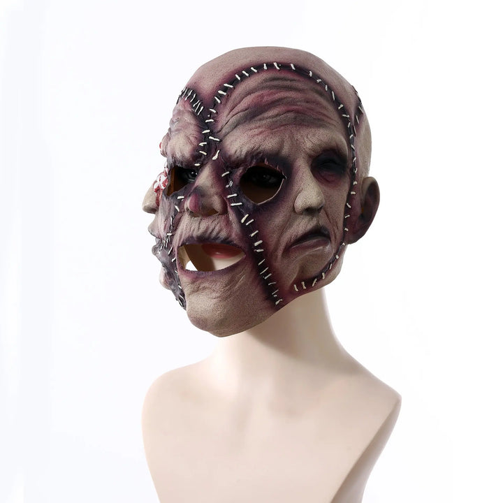 Halloween Triple Face Horror Mask – Realistic Scary Accessory for Adults 9