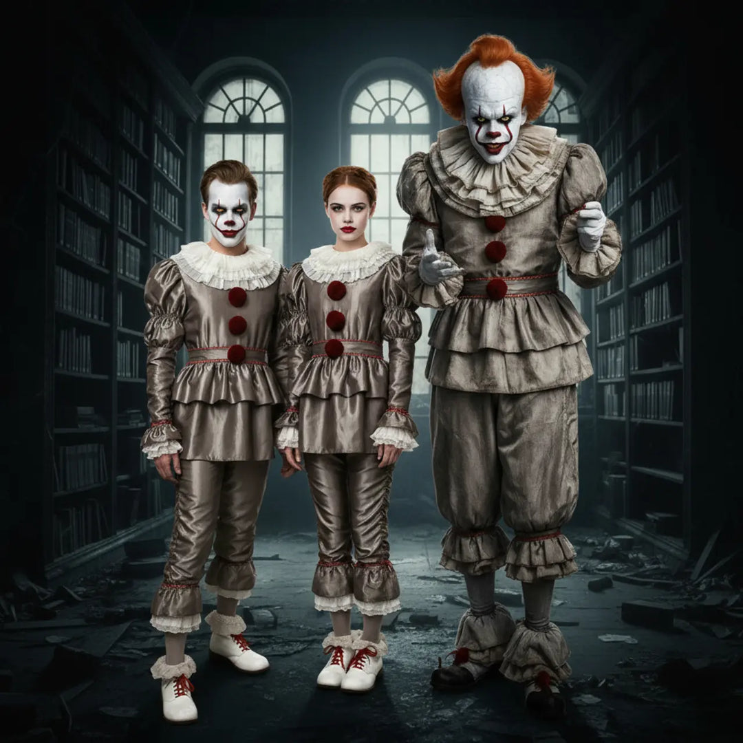 MunaWear - Costumes - Creepy Halloween Clown Costume for Adults – Scary PennyWise Outfit – Perfect for Parties - 