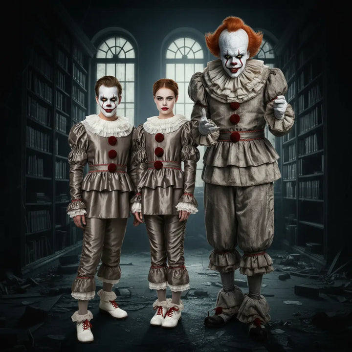 MunaWear - Costumes - Creepy Halloween Clown Costume for Adults – Scary PennyWise Outfit – Perfect for Parties - 