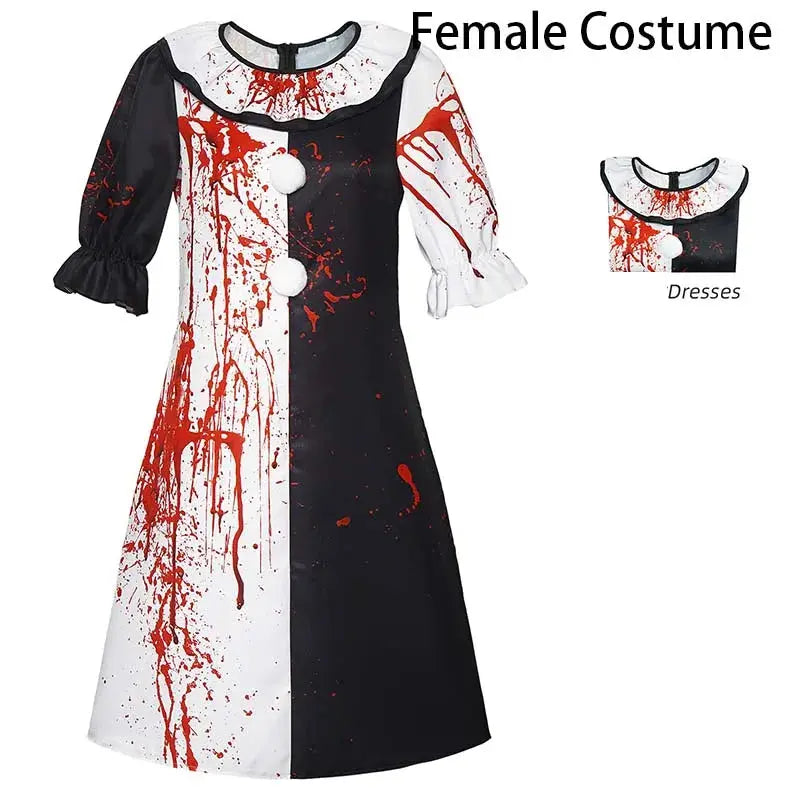 Halloween Art The Clown Cosplay Costume – Spooky Jumpsuit & Dress with Mask for Men & Women 9