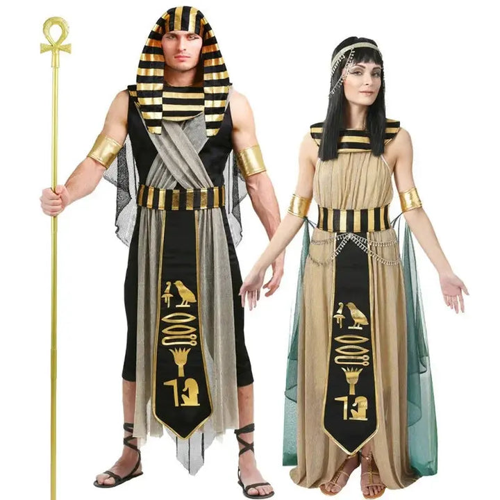 Halloween Egyptian Pharaoh Costume – Men's Regal Outfit with Cloak & Accessories – Perfect for Adult Halloween Parties 0