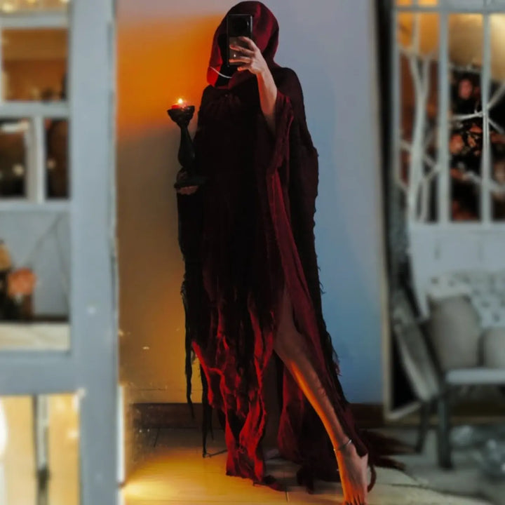 MunaWear - Costumes - Halloween Horror Monk Costume – Unisex Creepy Hooded Robe for Adults - 