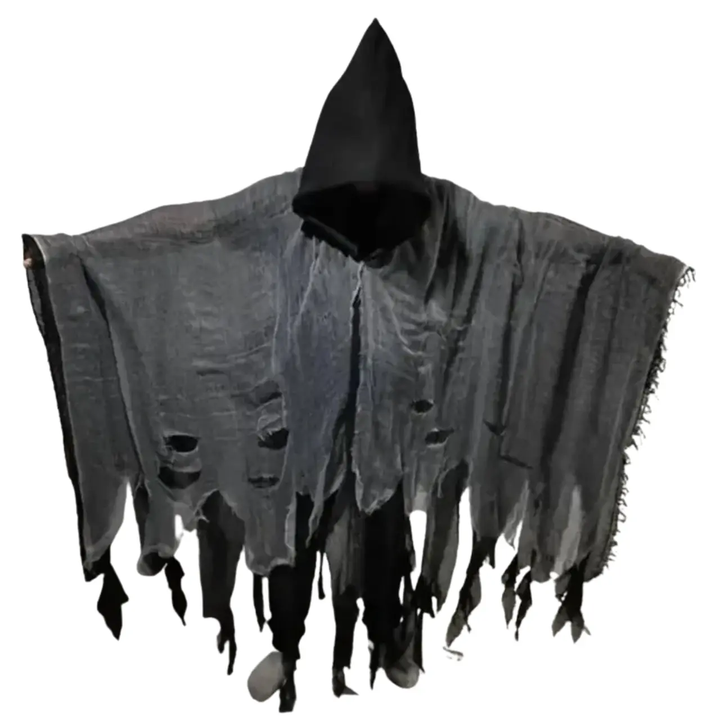 MunaWear - Costumes - Halloween Horror Monk Costume – Unisex Creepy Hooded Robe for Adults - Black / One size