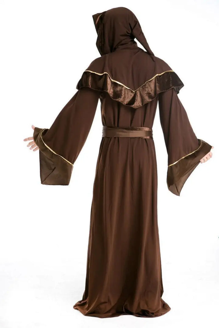 Men's Halloween Costume - Mysterious Hooded Monk Cloak for Spooky Parties and Themed Events 5