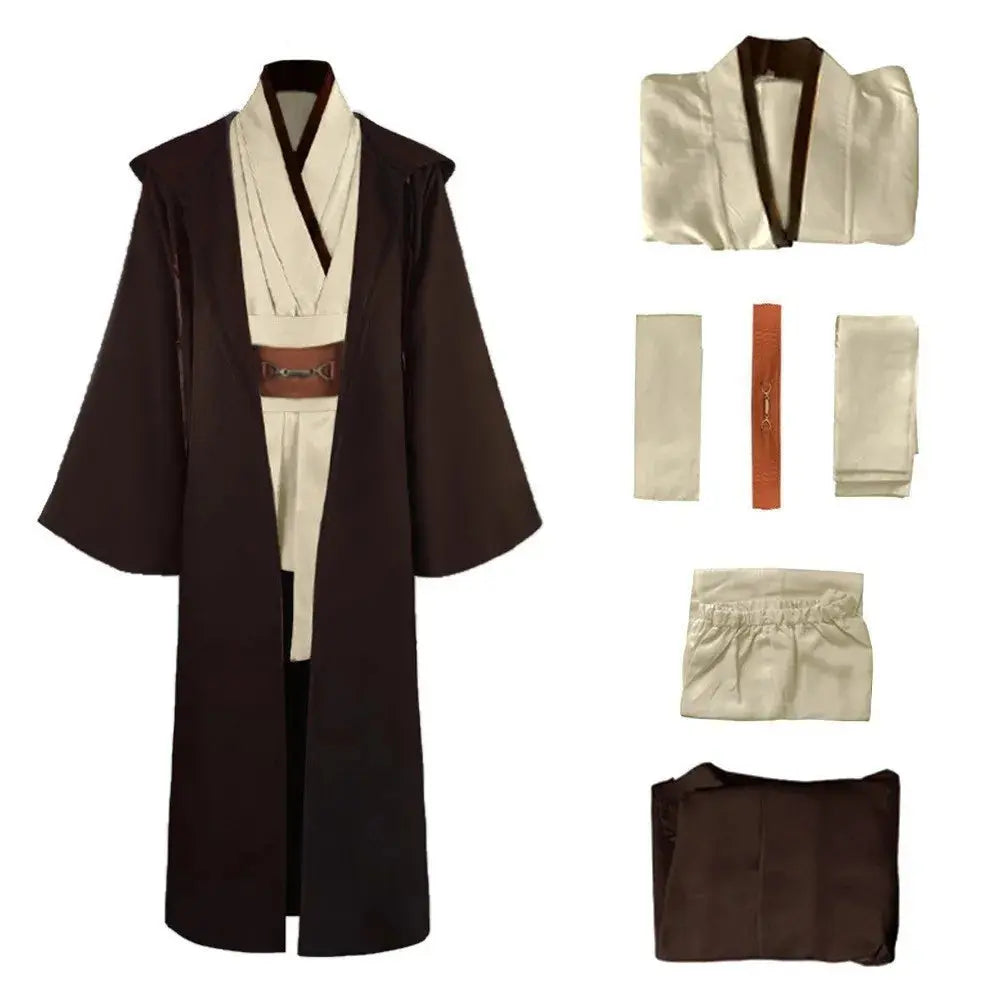 Halloween Obi Wan Kenobi Jedi Costume – Unisex Robe & Accessories Set for Adults – Perfect for Halloween Parties 6