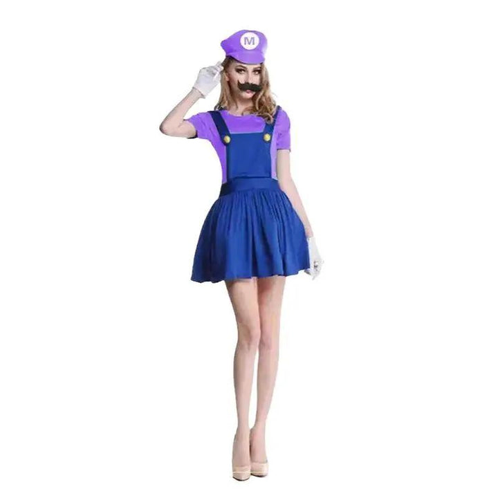 MunaWear - Costumes - Halloween Super Mario Luigi Costume Set – Fun Jumpsuit & Dress for Adults – Perfect for Parties & Cosplay - 
