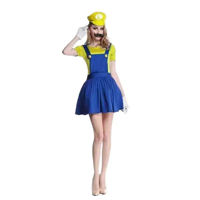 MunaWear - Costumes - Halloween Super Mario Luigi Costume Set – Fun Jumpsuit & Dress for Adults – Perfect for Parties & Cosplay - 
