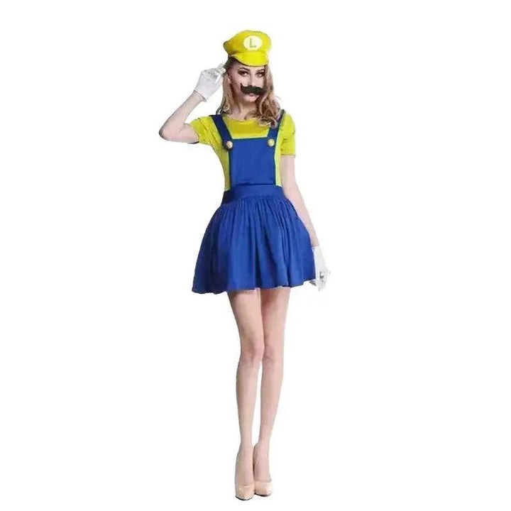 MunaWear - Costumes - Halloween Super Mario Luigi Costume Set – Fun Jumpsuit & Dress for Adults – Perfect for Parties & Cosplay - 