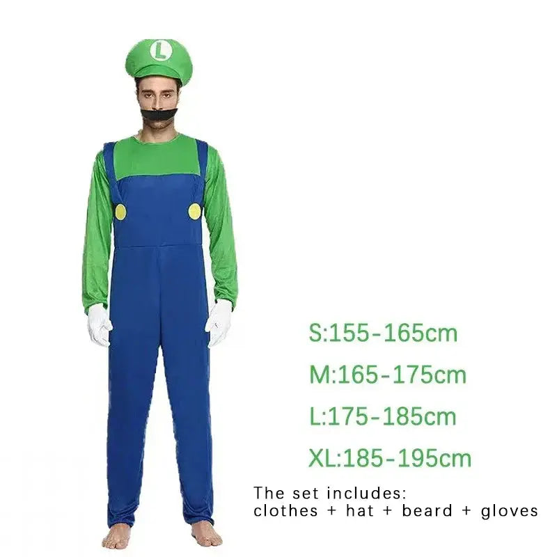 Halloween Super Mario Luigi Costume Set – Fun Jumpsuit & Dress for Adults – Perfect for Parties & Cosplay 4