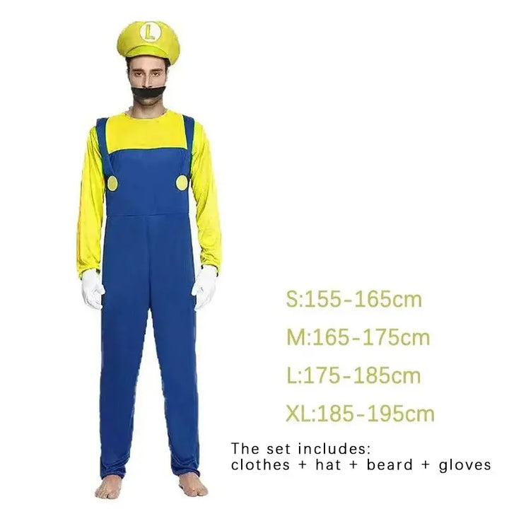 Halloween Super Mario Luigi Costume Set – Fun Jumpsuit & Dress for Adults – Perfect for Parties & Cosplay 8