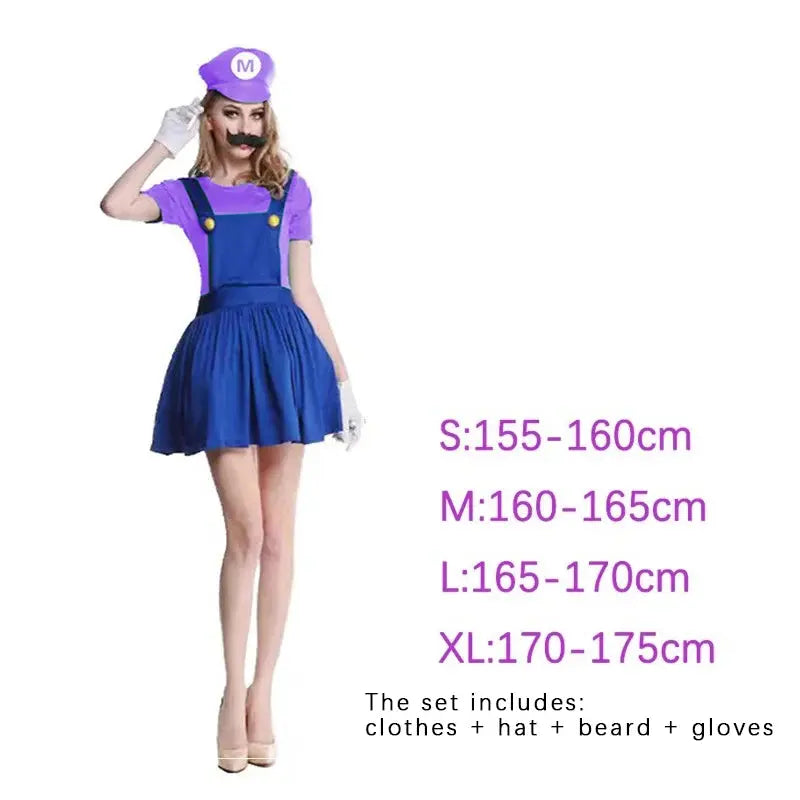 Halloween Super Mario Luigi Costume Set – Fun Jumpsuit & Dress for Adults – Perfect for Parties & Cosplay 7