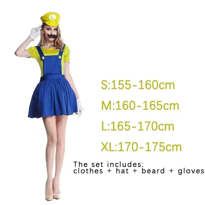 Halloween Super Mario Luigi Costume Set – Fun Jumpsuit & Dress for Adults – Perfect for Parties & Cosplay 11