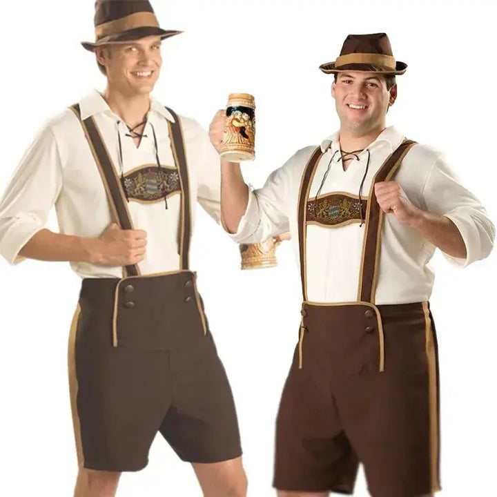 Oktoberfest Bavarian Lederhosen Costume for Men – Authentic Complete Outfit with Hat – Ideal for Beer Festivals 3